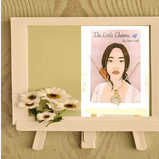 Anti-Tarnish White Bow Heart Charm Necklace