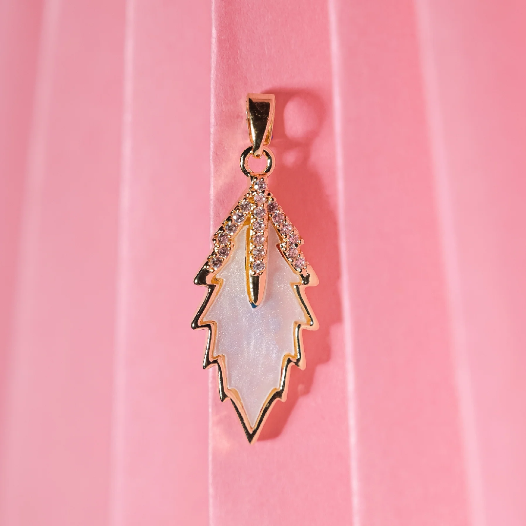 Anti-Tarnish Birch Leaf Charm Necklace.