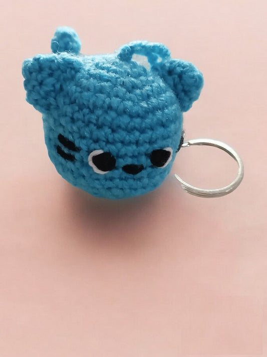 Haute Crafts Handmade Crochet Cute Catty Keychain (Washable Keychain)