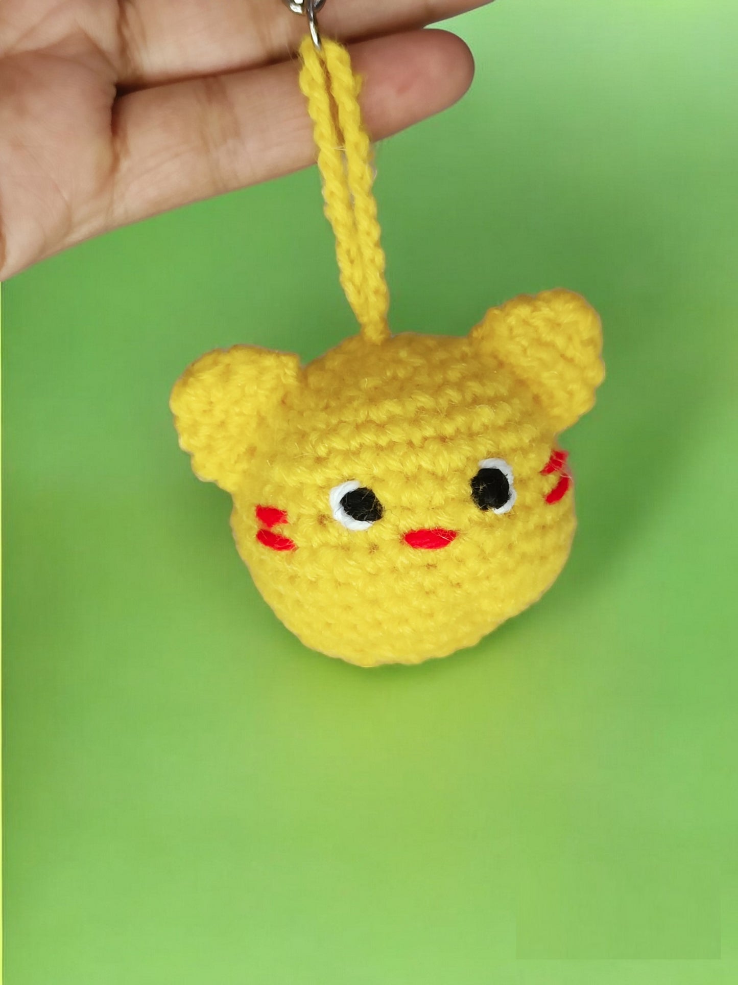 Haute Crafts Handmade Crochet Cute Catty Keychain (Washable Keychain)