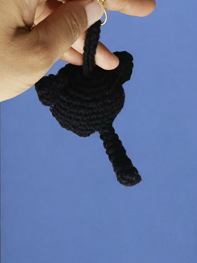 Haute Crafts Handmade Crochet Cute Catty Keychain (Washable Keychain)