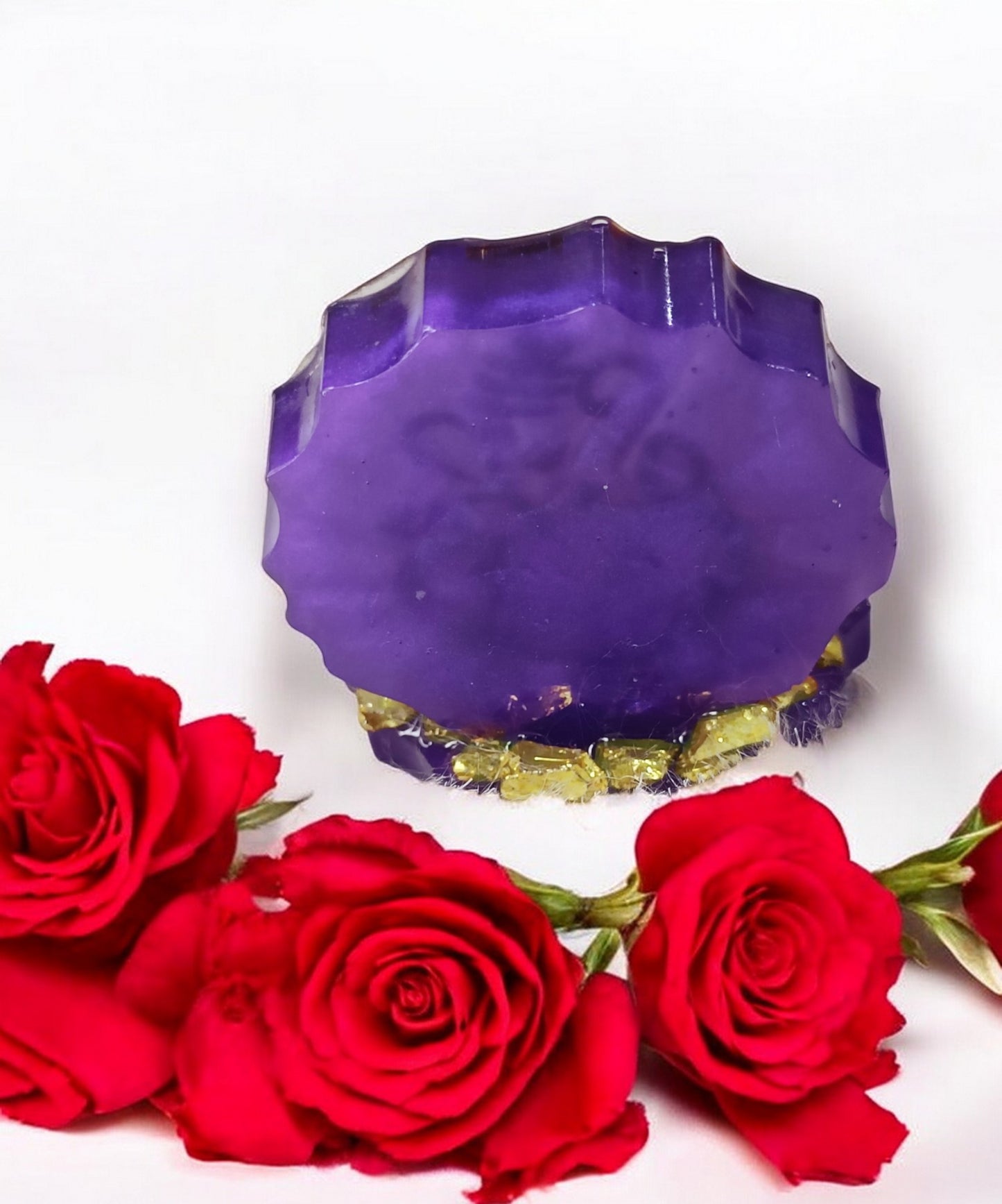 Haute Crafts 2.5 Inch Resin art Handcrafted Premium "Ganesh ji " with Gold Crystal Texture for Car Dashboard, Home Decor, Puja Ghar and Gifting.