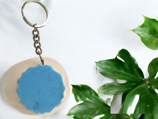 Haute Crafts Blue "Friends"  Theme, Resin Alphabet Initial Letter Keychain Key Ring for Women Girls Purse Handbags, Bike, Car Keyring