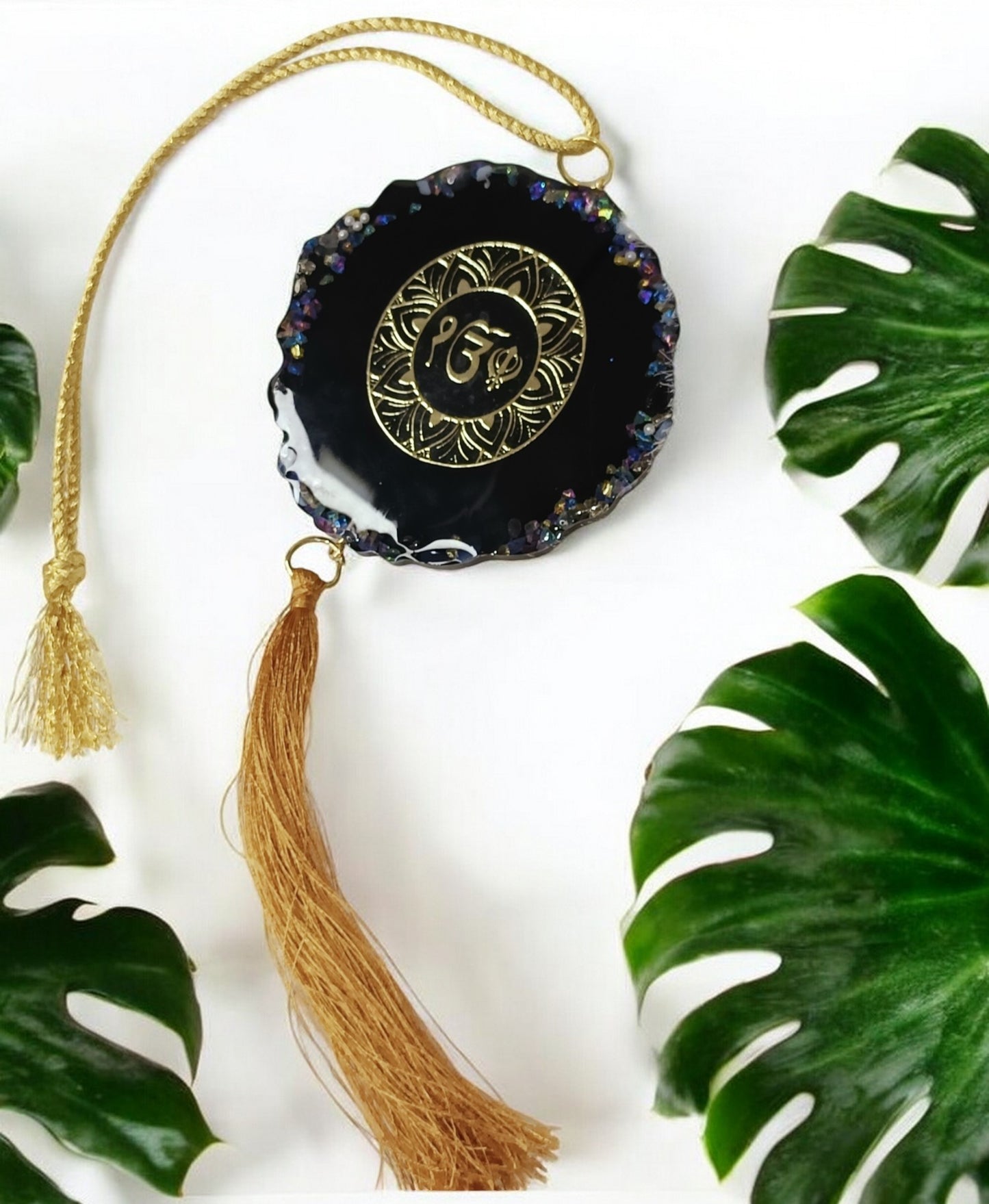 3D  " Ik Onkar "  Car Hanging for Positivity (Can be Used as Home Decor, satsang Gifting, Wall Hangings, Meditation Room, Yoga Temple, Wind Chime) 1pc