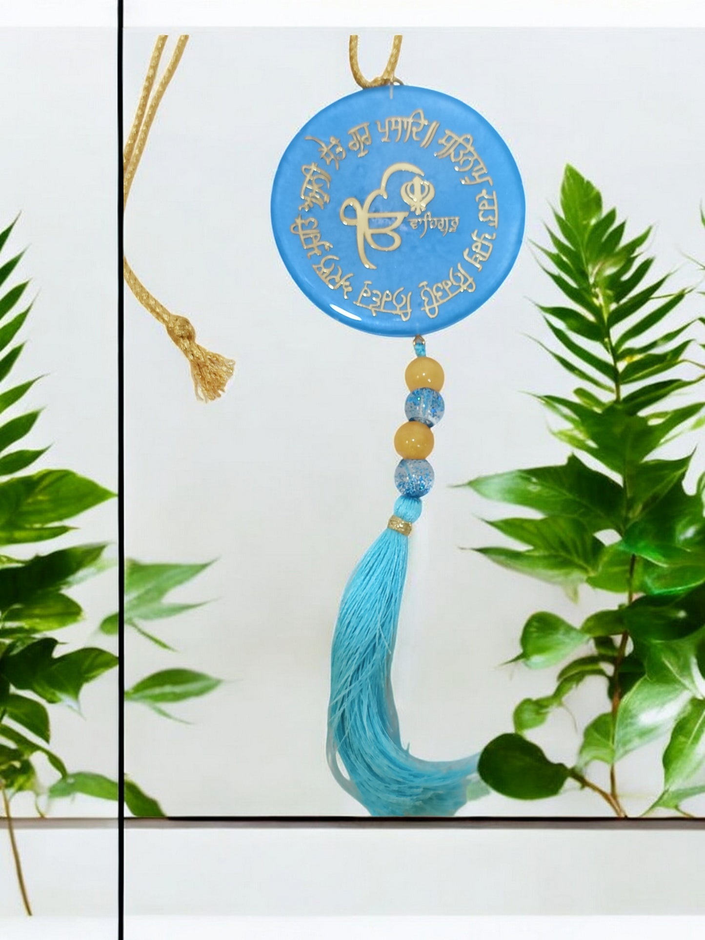 3D " Ik Onkar " Car Hanging for Positivity (Can be Used as Home Decor, satsang Gifting, Wall Hangings, Meditation Room, Yoga Temple, Wind Chime) 1pc