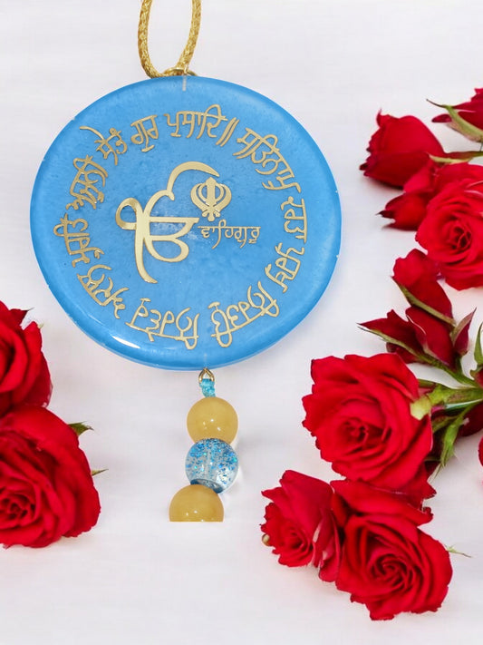 3D " Ik Onkar " Car Hanging for Positivity (Can be Used as Home Decor, satsang Gifting, Wall Hangings, Meditation Room, Yoga Temple, Wind Chime) 1pc