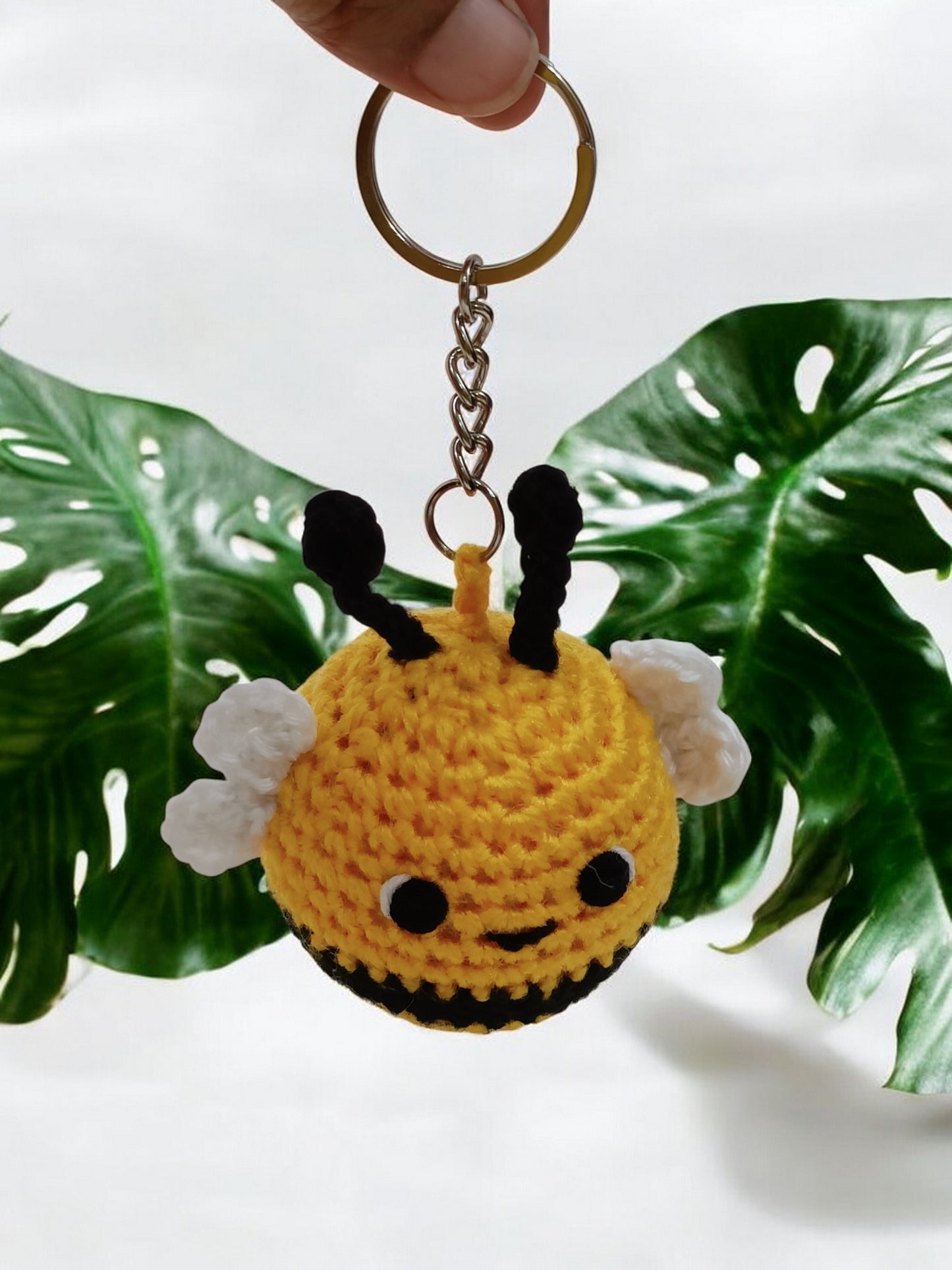 Haute Crafts Handmade Crochet "Honey Bee" Keychain (Washable Keychain)