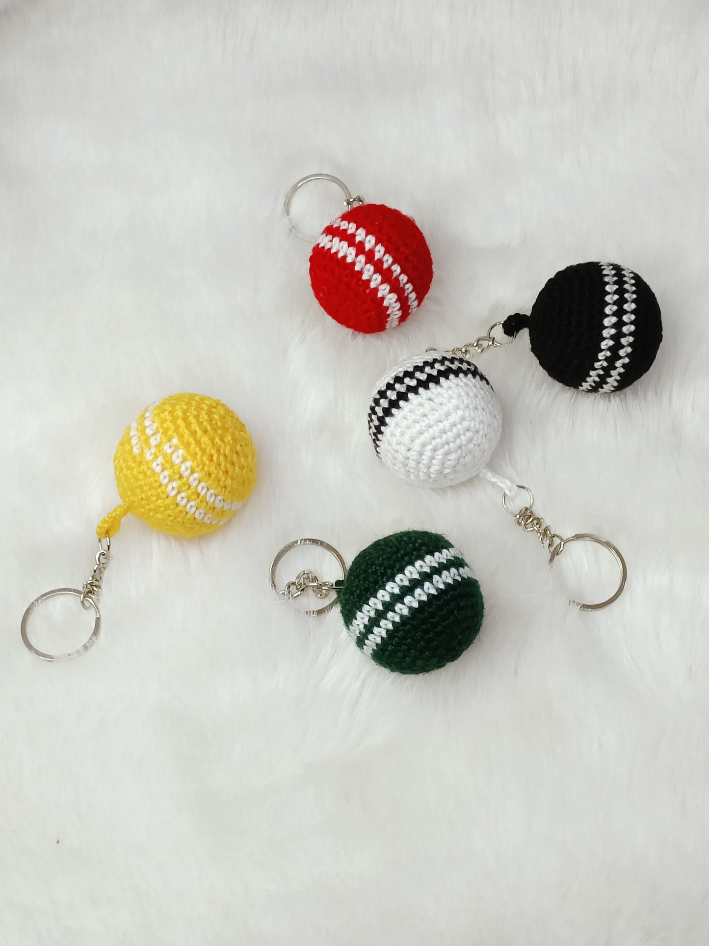Haute Crafts Handmade Crochet Cute Black Ball Keychain Washable Keychain)