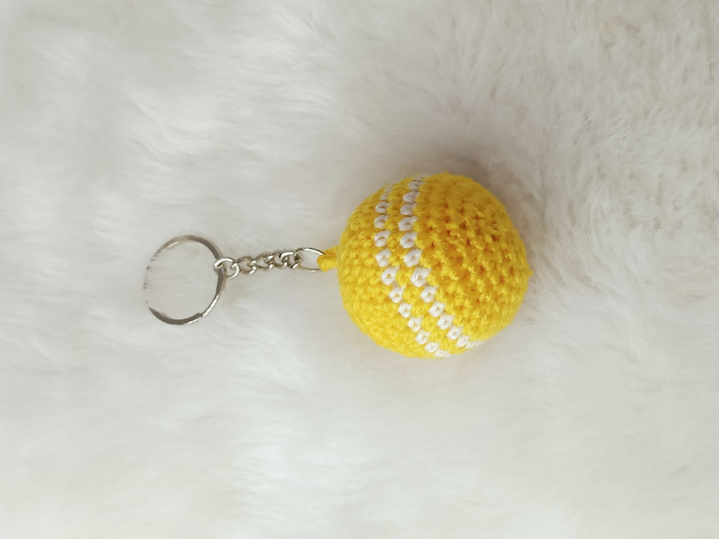 Haute Crafts Handmade Crochet Cute Yellow Keychain Washable Keychain)