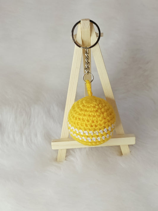 Haute Crafts Handmade Crochet Cute Yellow  Keychain  Washable Keychain)