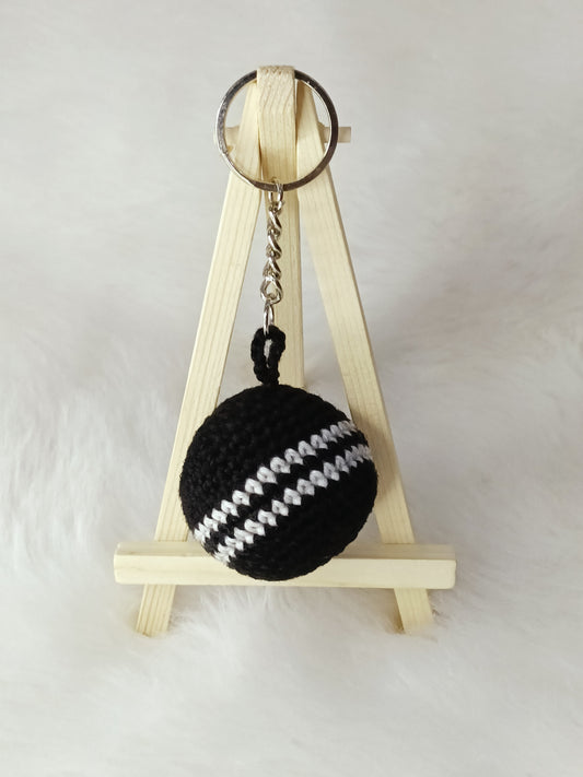 Haute Crafts Handmade Crochet Cute Black Ball  Keychain  Washable Keychain)