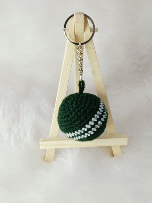 Haute Crafts Handmade Crochet Cute Green Ball  Keychain  Washable Keychain)