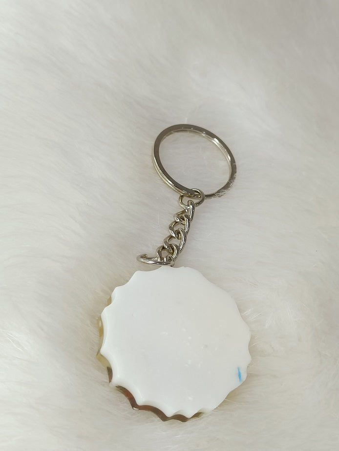 Haute Crafts "Friends Forever" Theme, Resin Alphabet Initial Letter Keychain Key Ring for Women Girls Purse Handbags, Bike, Car Keyring