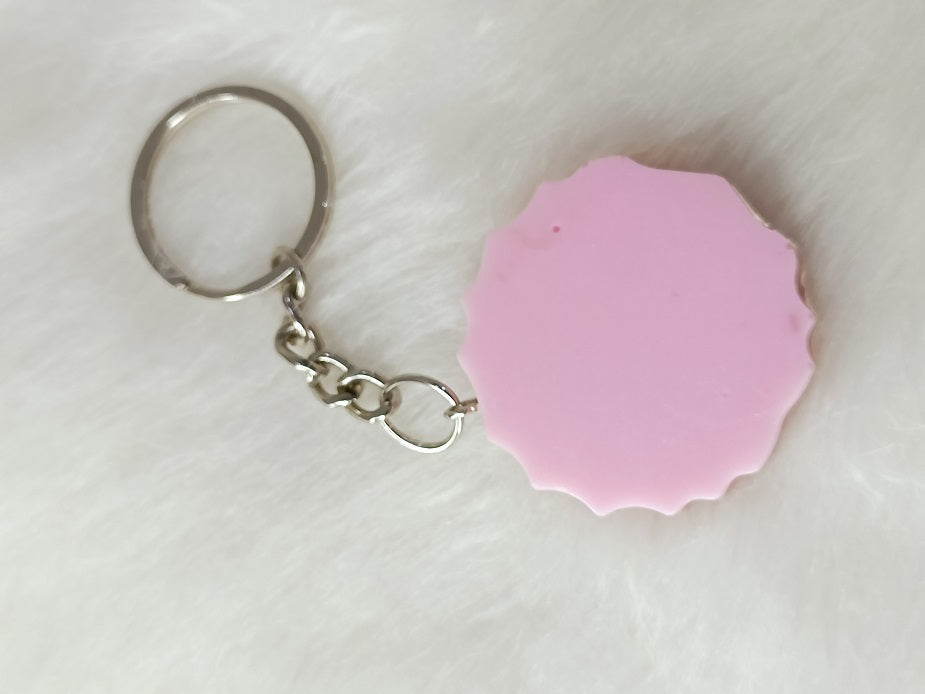 Haute Crafts "Good Vibes" Theme, Resin Alphabet Initial Letter Keychain Key Ring for Women Girls Purse Handbags, Bike, Car Keyring