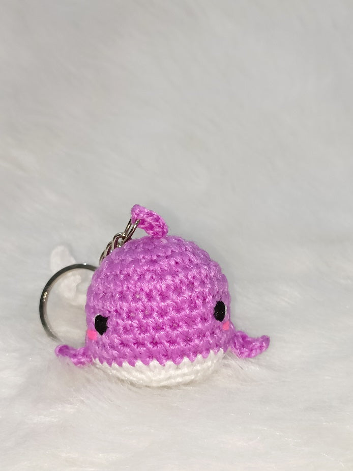 Haute Crafts Handmade Crochet Cute Whale Fish Keychain (Washable Keychain)