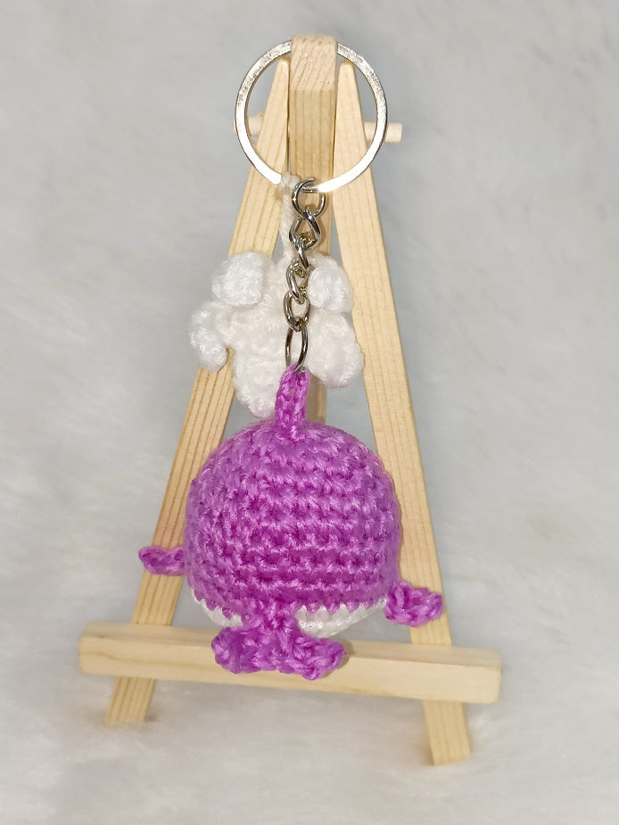 Haute Crafts Handmade Crochet Cute Whale Fish Keychain (Washable Keychain)