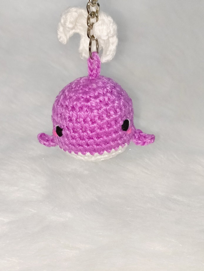 Haute Crafts Handmade Crochet Cute Whale Fish Keychain (Washable Keychain)