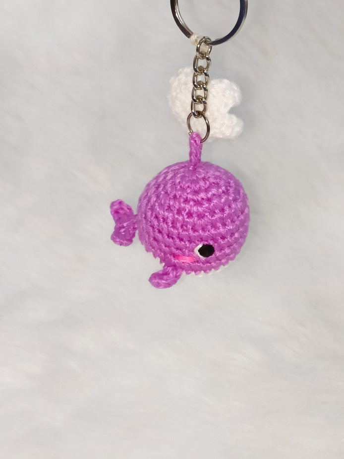 Haute Crafts Handmade Crochet Cute Whale Fish Keychain (Washable Keychain)