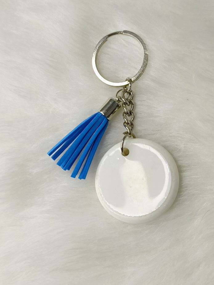Haute Crafts "Drive Safe" Theme Keychain - Resin Alphabet Initial Letter Keychain Key Ring for Women Girls Purse Handbags, Bike, Car Keyring.Home, Small Gifts
