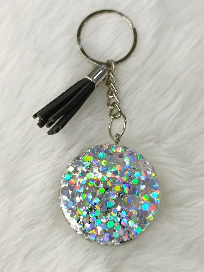 Haute Crafts "Drive Safe" Theme Keychain - Resin Alphabet Initial Letter Keychain Key Ring for Women Girls Purse Handbags, Bike, Car Keyring.Home, Small Gifts