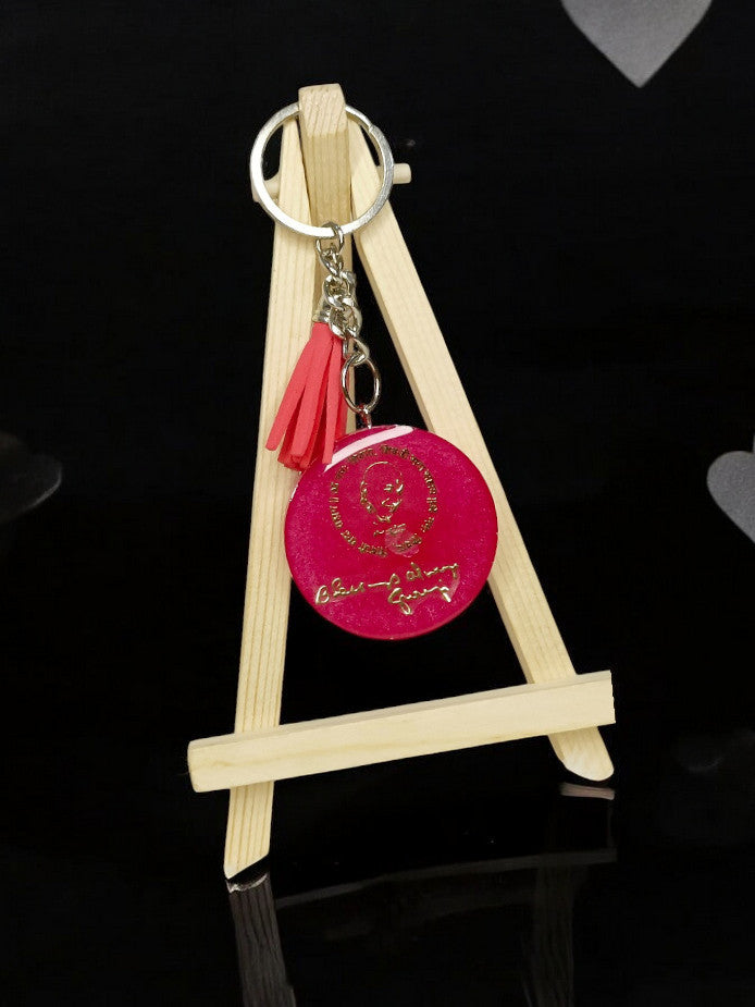 Haute Crafts "Jai Guru ji" Theme, Resin Alphabet Initial Letter Keychain Key Ring for Women Girls Purse Handbags, Bike, Car Keyring