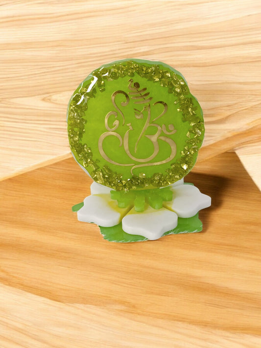 Haute Crafts 2.5 Inch Resin art Handcrafted Premium "Ganesha" for Car Dashboard, Home Decor, Puja Ghar and Gifting.