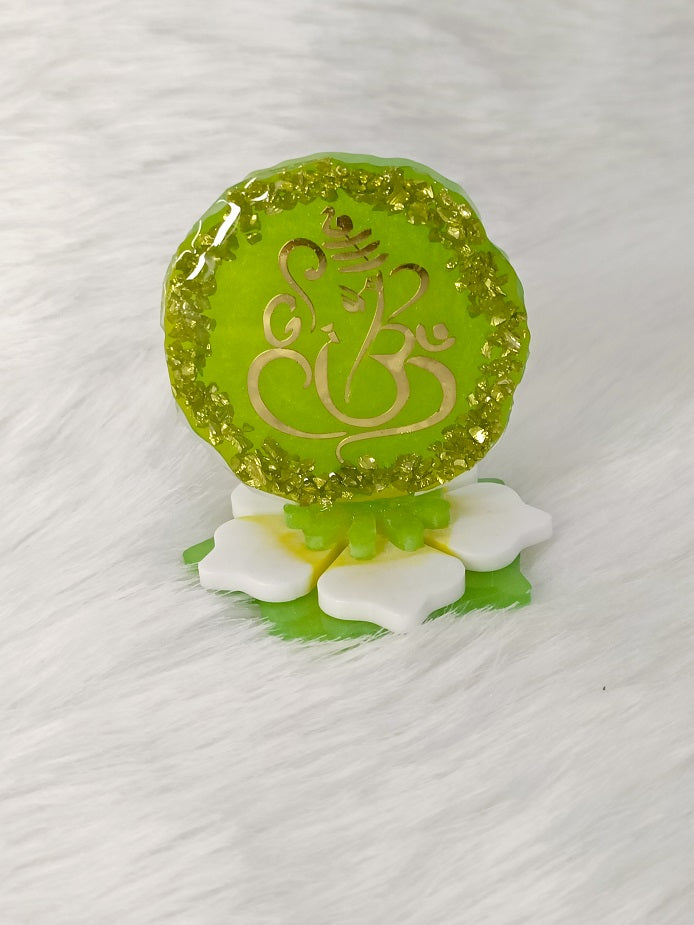 Haute Crafts 2.5 Inch Resin art Handcrafted Premium "Ganesha" for Car Dashboard, Home Decor, Puja Ghar and Gifting.