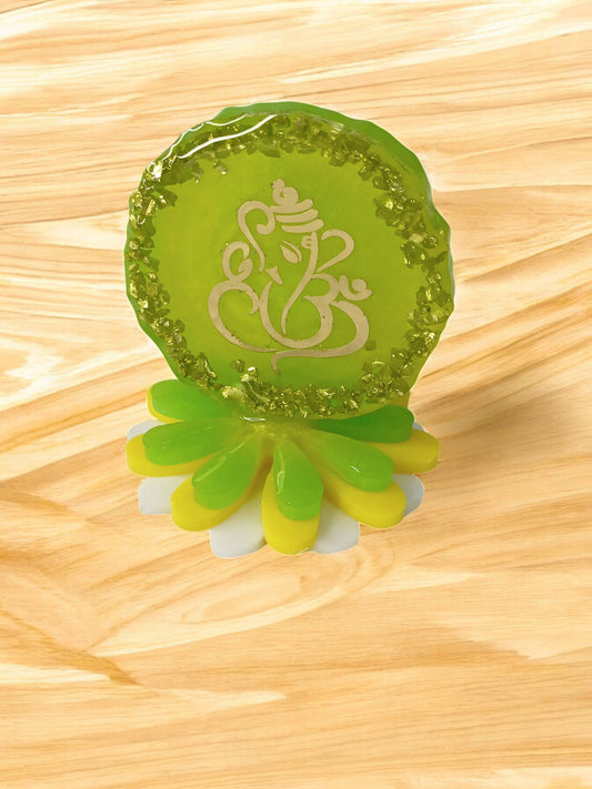 Haute Crafts 2.5 Inch Resin art Handcrafted Premium "Ganesha" for Car Dashboard, Home Decor, Puja Ghar and Gifting.