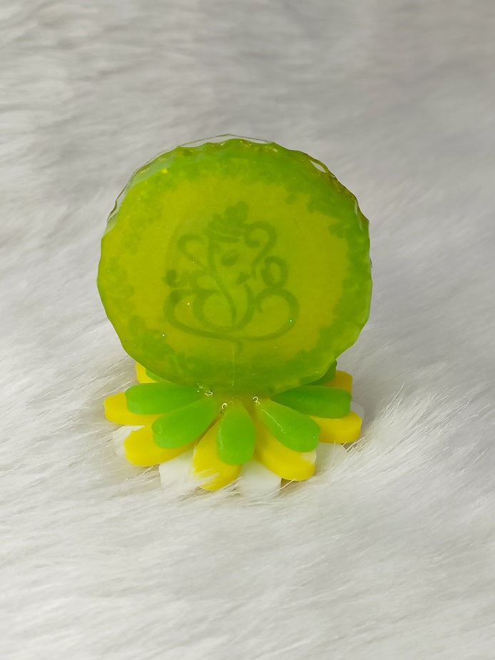 Haute Crafts 2.5 Inch Resin art Handcrafted Premium "Ganesha" for Car Dashboard, Home Decor, Puja Ghar and Gifting.