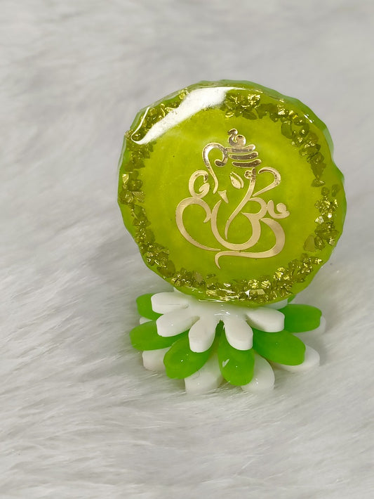Haute Crafts 2.5 Inch Resin art Handcrafted Premium "Ganesha" for Car Dashboard, Home Decor, Puja Ghar and Gifting.