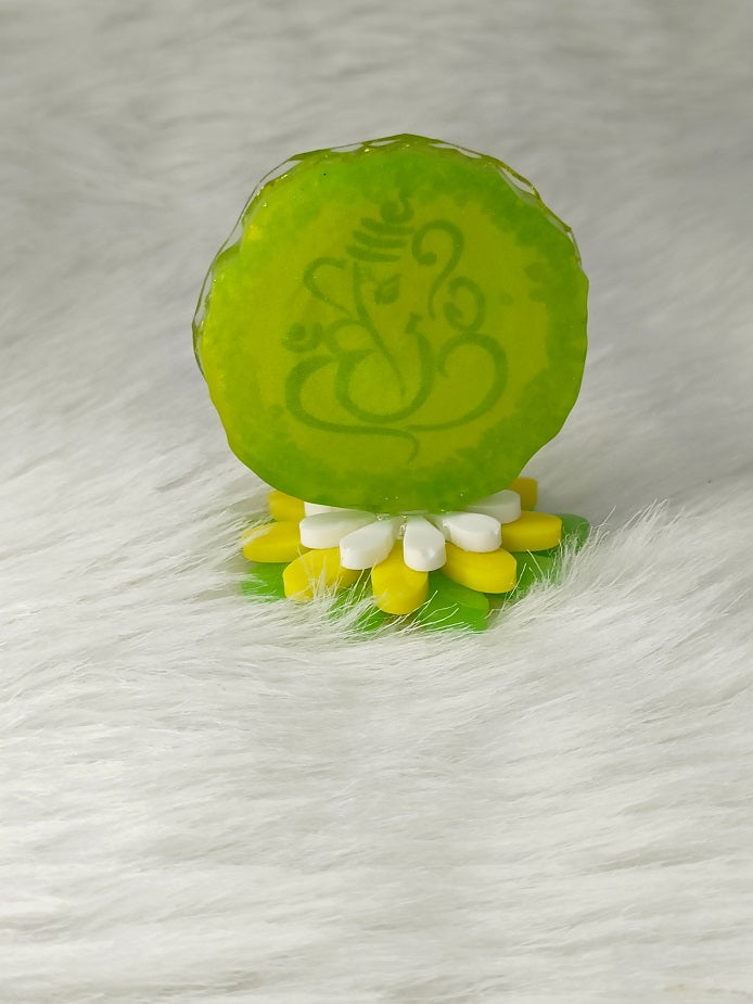 Haute Crafts 2.5 Inch Resin art Handcrafted Premium "Ganesha" for Car Dashboard, Home Decor, Puja Ghar and Gifting.