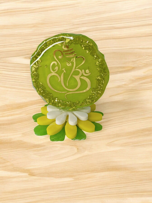 Haute Crafts 2.5 Inch Resin art Handcrafted Premium "Ganesha" for Car Dashboard, Home Decor, Puja Ghar and Gifting.