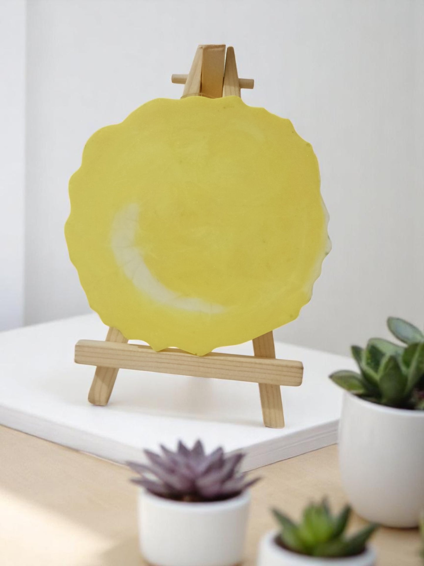 Resin Handcrafted Gyatri Mantra Resin Art Frame with Stand | Diwali Gifts, Religious gifts | Handmade with Resin (FREE STAND) (Pack of 1, 13 cm Height)
