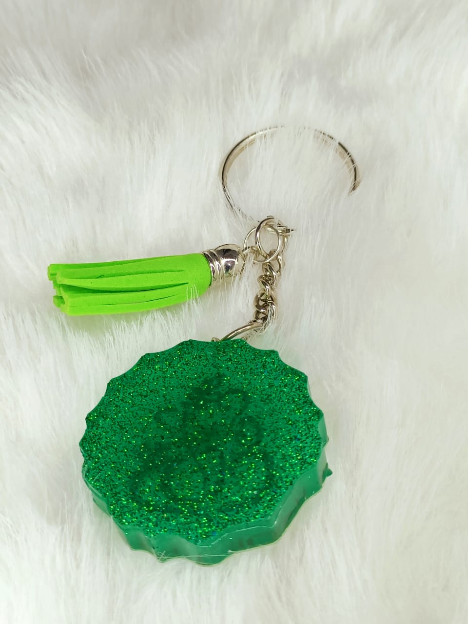 Haute Crafts Ganesh ji Theme with Tassel ,Resin Keychain Key Ring for Women, Girls Purse ,Handbags, Car, Bike.
