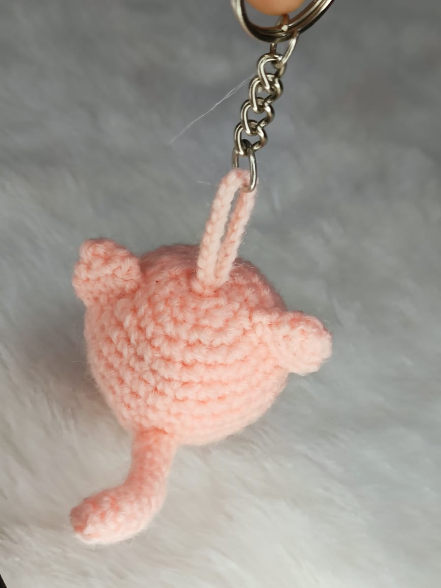 Haute Crafts Handmade Crochet Cute Catty Keychain (Washable Keychain)