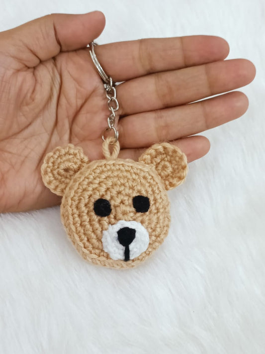Haute Crafts Handmade Crochet Teddy Bear Keychain (Washable Keychain)