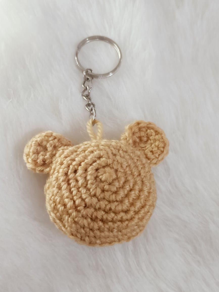 Haute Crafts Handmade Crochet Teddy Bear Keychain (Washable Keychain)
