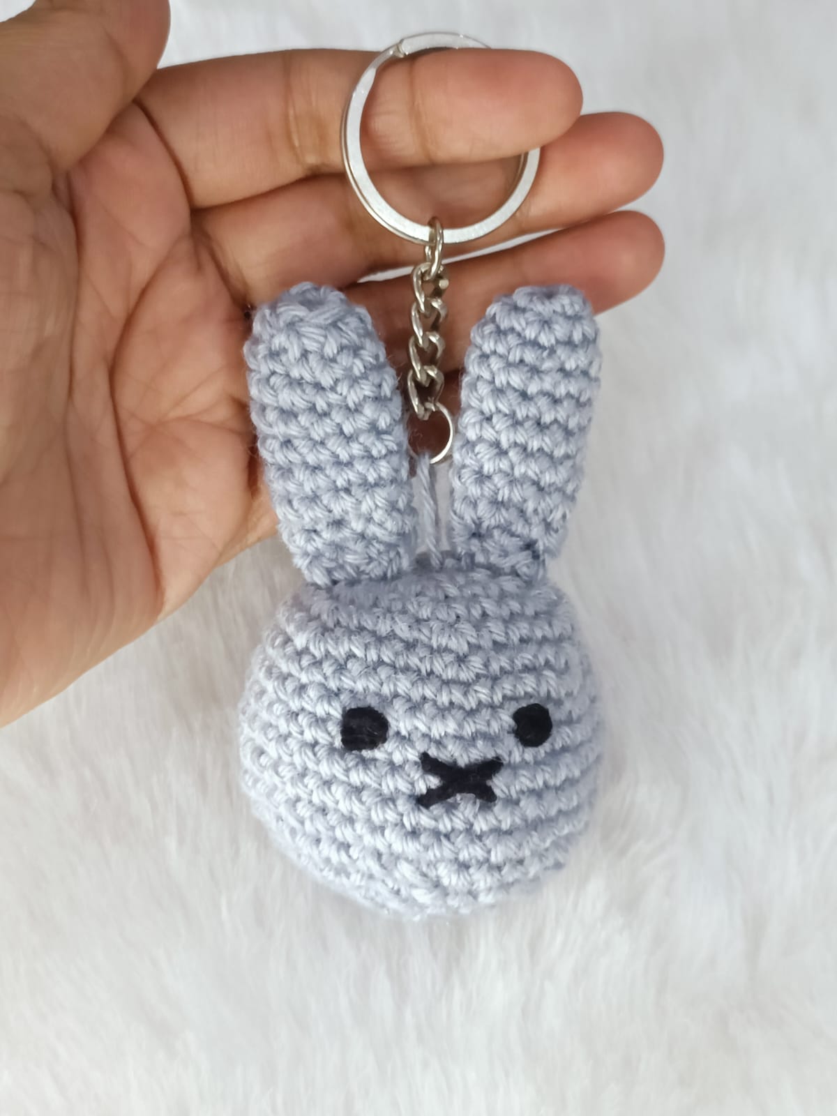 Haute Crafts Handmade Crochet Cute Miffy Keychain (Washable Keychain)