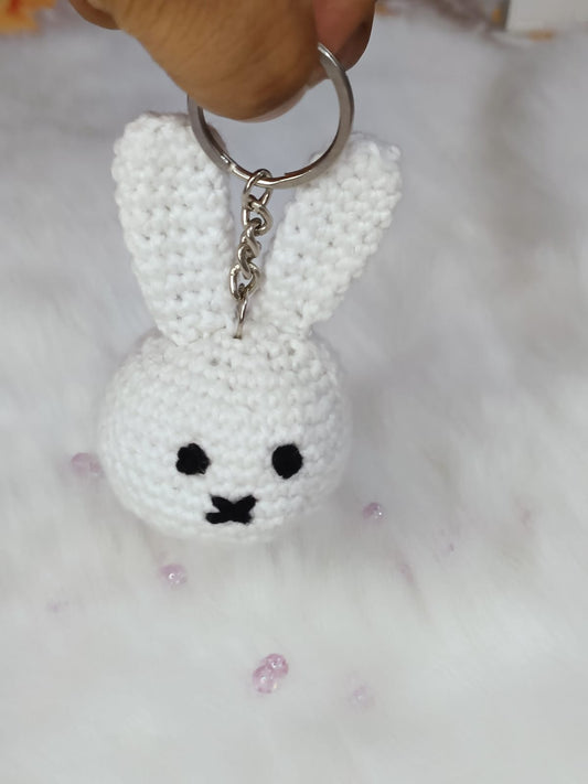 Haute Crafts Handmade Crochet Cute Miffy Keychain (Washable Keychain)