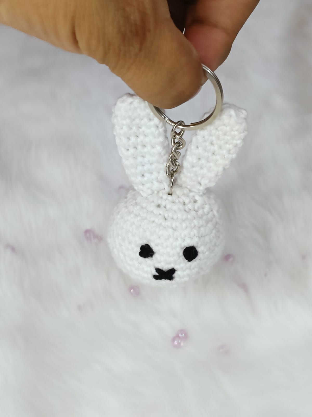 Haute Crafts Handmade Crochet Cute Miffy Keychain (Washable Keychain)