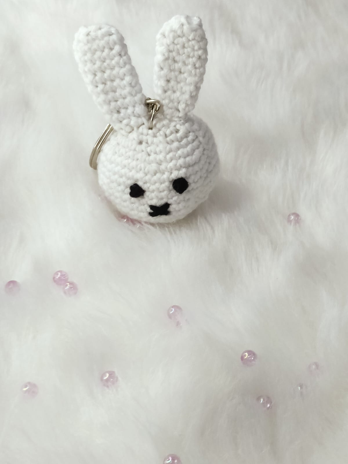 Haute Crafts Handmade Crochet Cute Miffy Keychain (Washable Keychain)