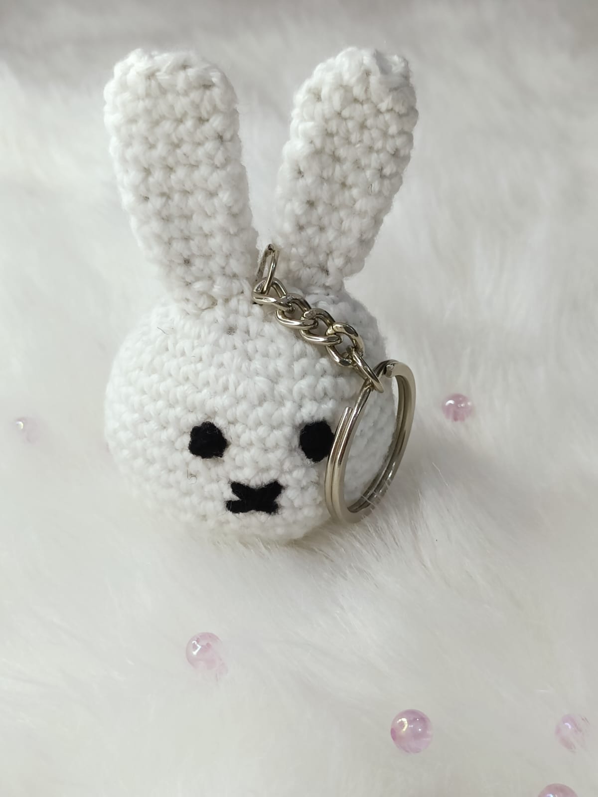 Haute Crafts Handmade Crochet Cute Miffy Keychain (Washable Keychain)