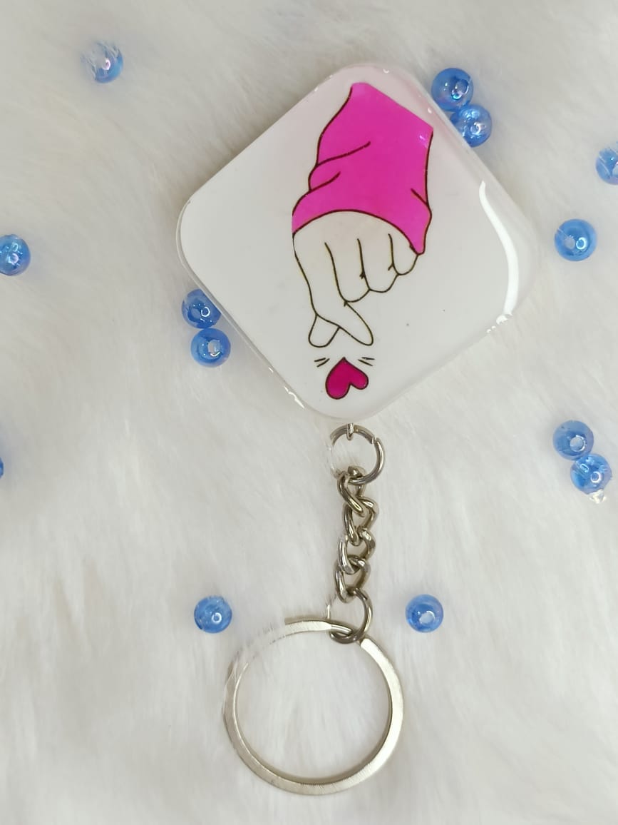 Haute Crafts "Love Theme" Key Ring for Women Girls Purse Handbags, Bike, Car Keyring, Home, Small Gifts