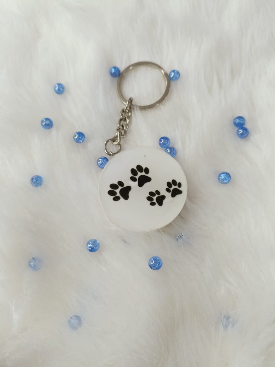 Haute Crafts "Puppy Feet" Key Ring for Women Girls Purse Handbags, Bike, Car Keyring, Home, Small Gifts