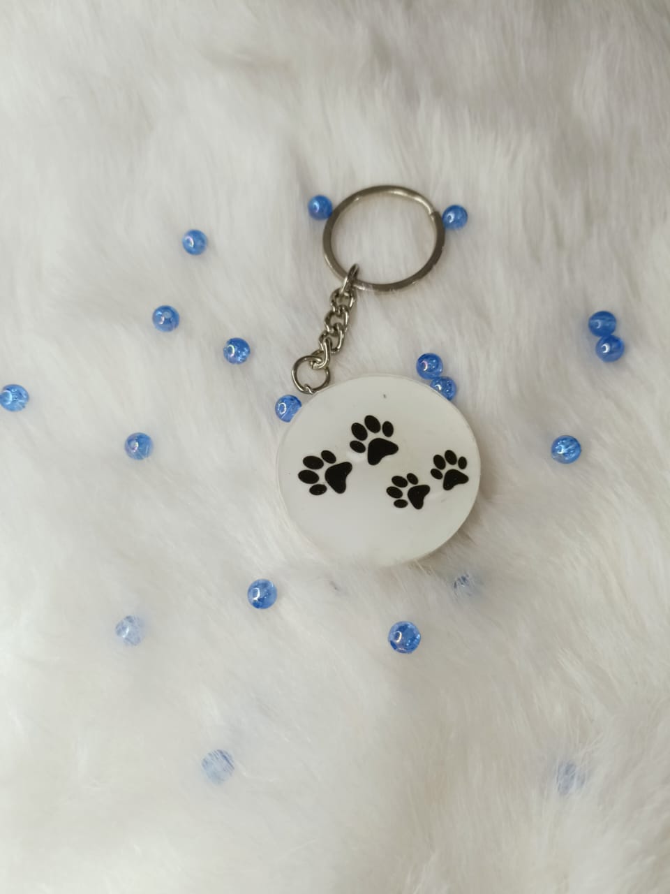 Haute Crafts "Puppy Feet" Key Ring for Women Girls Purse Handbags, Bike, Car Keyring, Home, Small Gifts