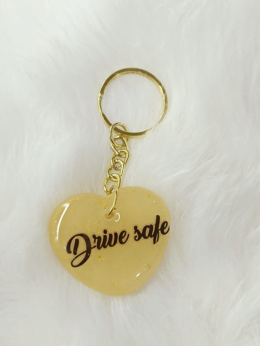 Haute Crafts "Drive Safe Theme"Key Ring for Women Girls Purse Handbags, Bike, Car Keyring, Home, Small Gifts