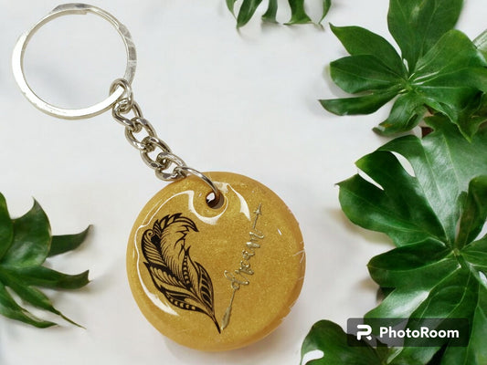 Haute Crafts "Dream" Theme Keychain -  Resin Alphabet Initial Letter Keychain Key Ring for Women Girls Purse Handbags, Bike, Car Keyring.Home, Small Gifts