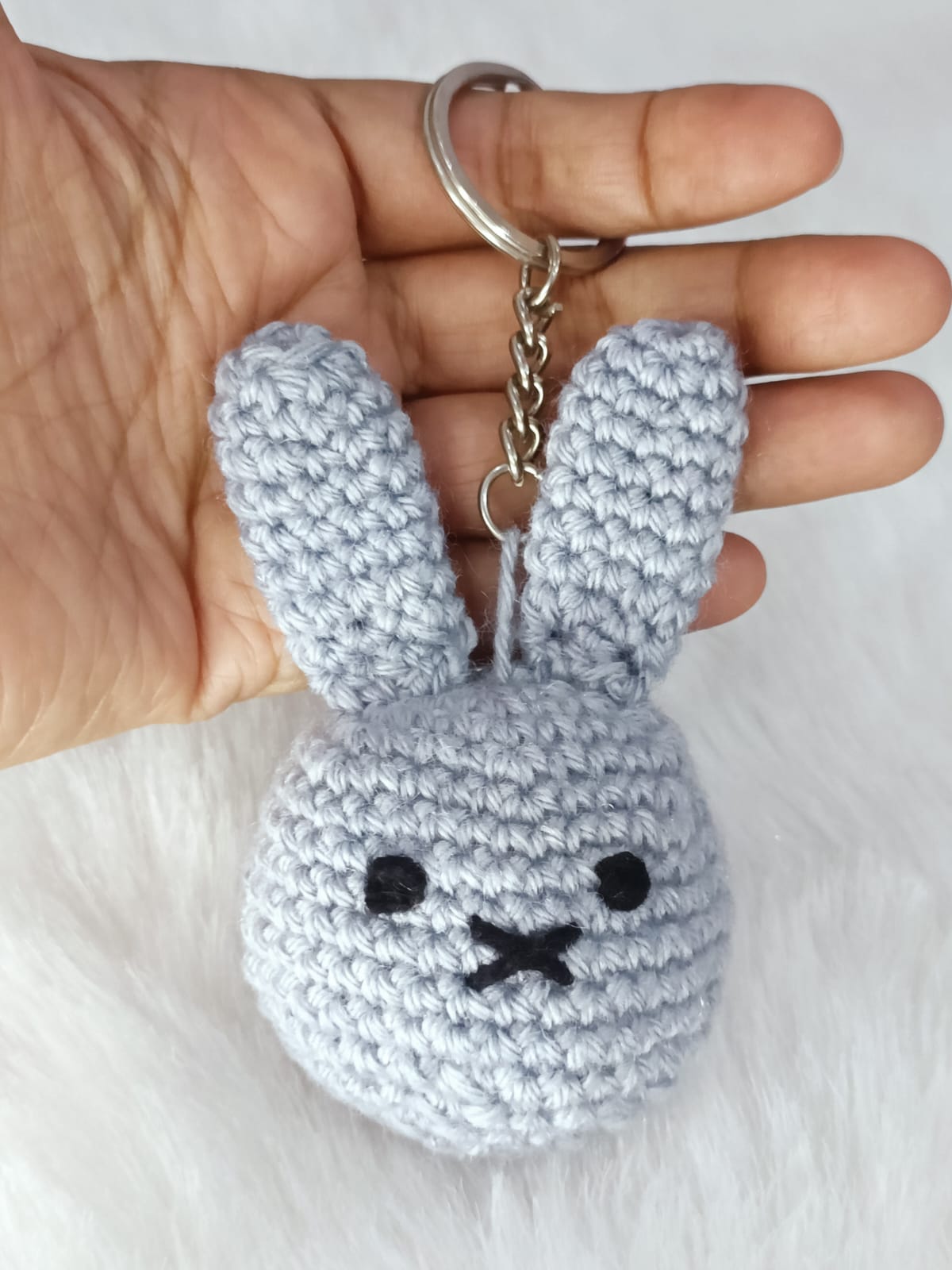 Haute Crafts Handmade Crochet Cute Miffy Keychain (Washable Keychain)