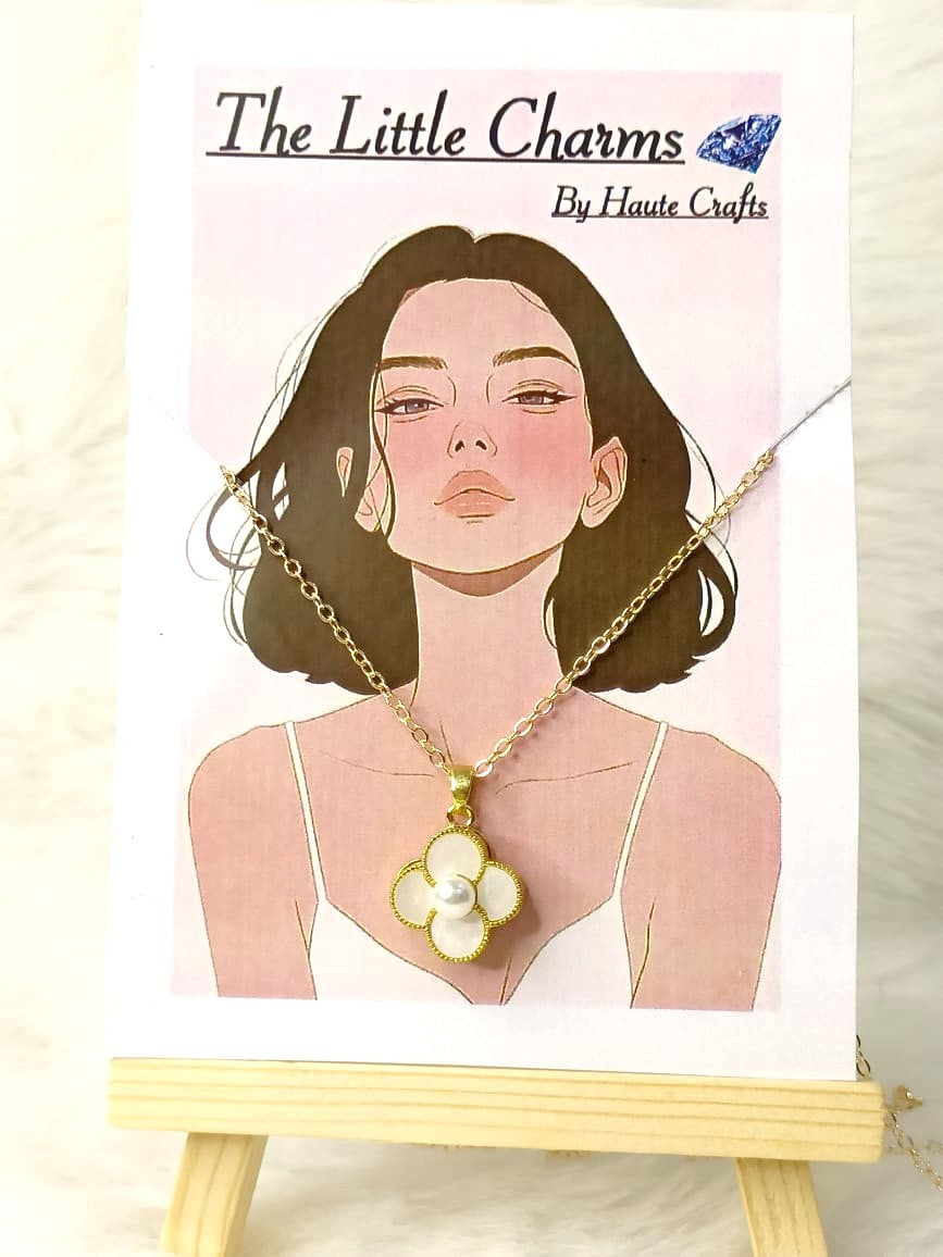 Anti-Tarnish Spinning Flower Charm Necklace