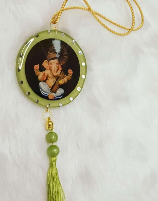Ganesha Car Hanging for Positivity (Can be Used as Home Decor, satsang Gifting, Wall Hangings, Meditation Room, Yoga Temple, Wind Chime) 1pc